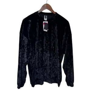 Brand new Onzie Boyfriend Velvet Sweatshirt in classic black — NWT, MSRP $79.